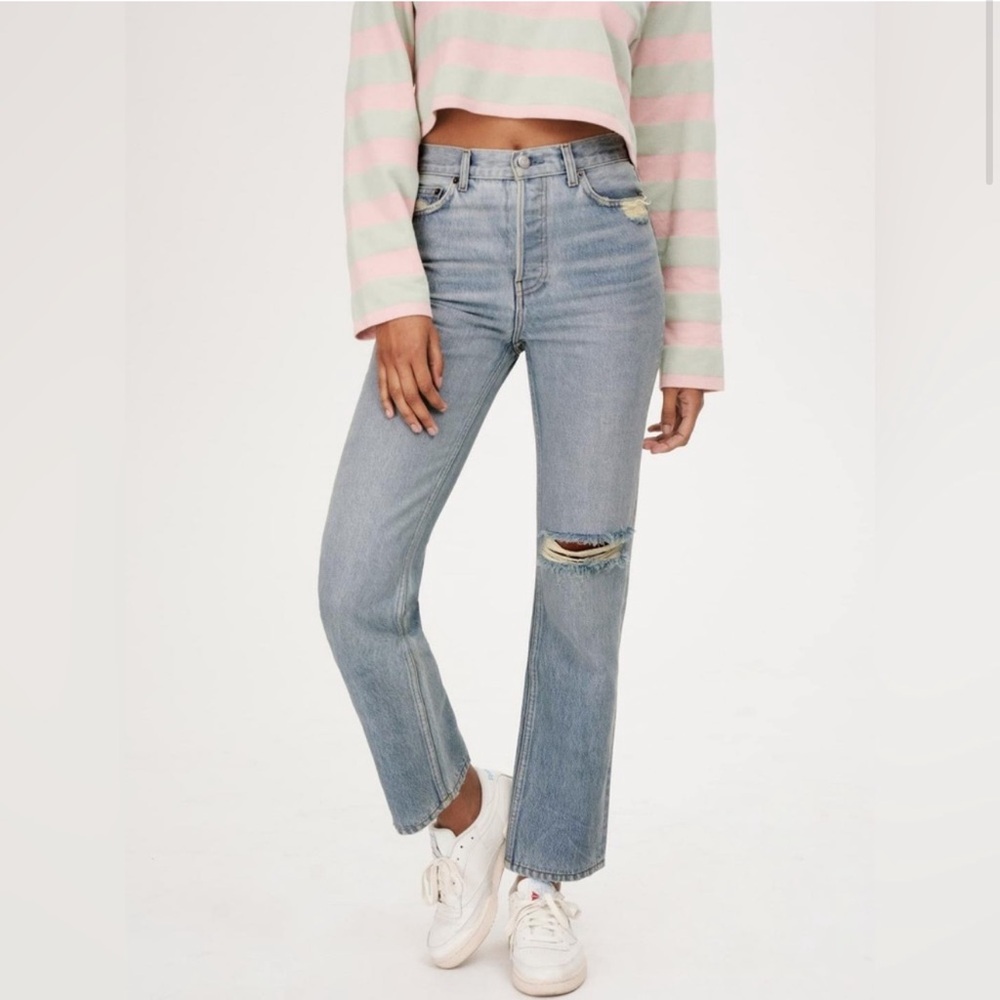 Reformation Hanna Slouch Mid Rise Straight Jeans